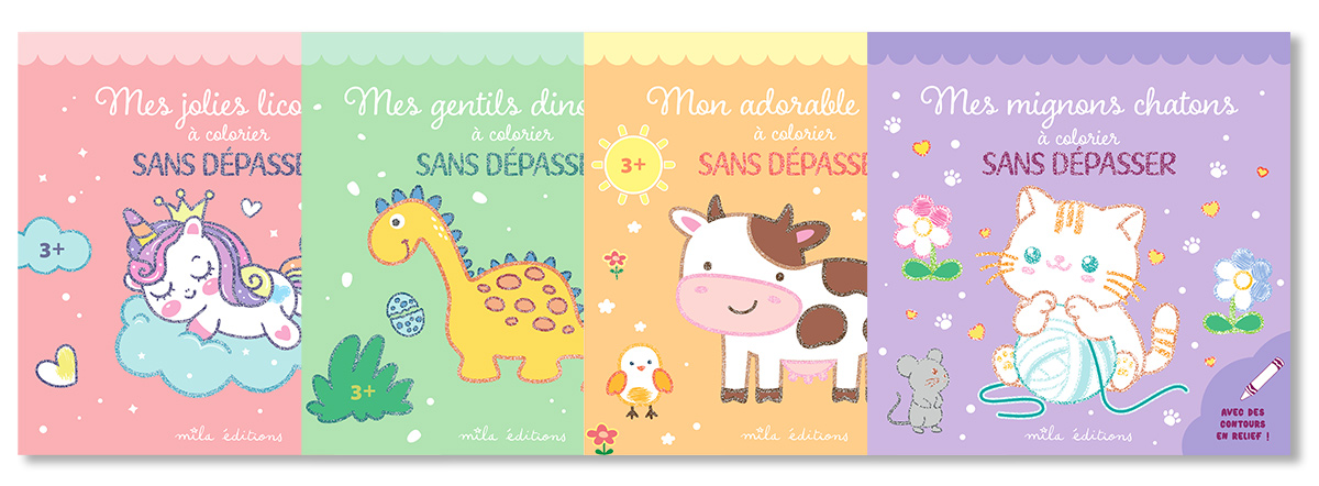 Colorier sans dépasser : des livres de coloriage aux contours en relief