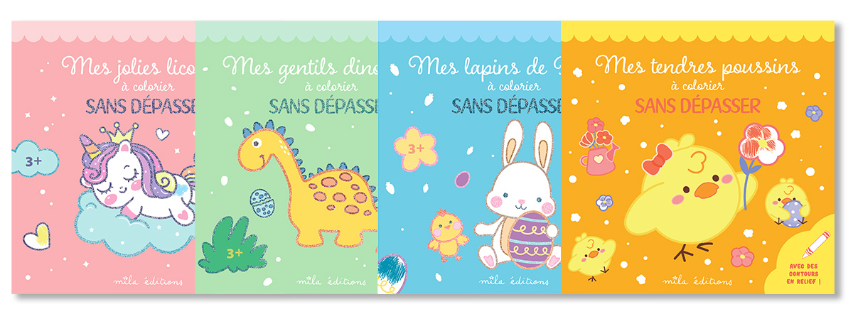 Colorier sans dépasser : des livres de coloriage aux contours en relief