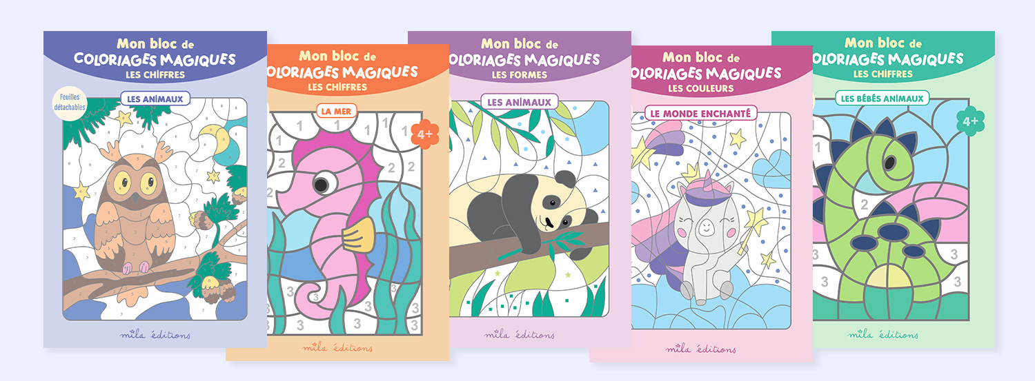 Mon bloc de coloriages magiques : chiffres, formes, couleurs