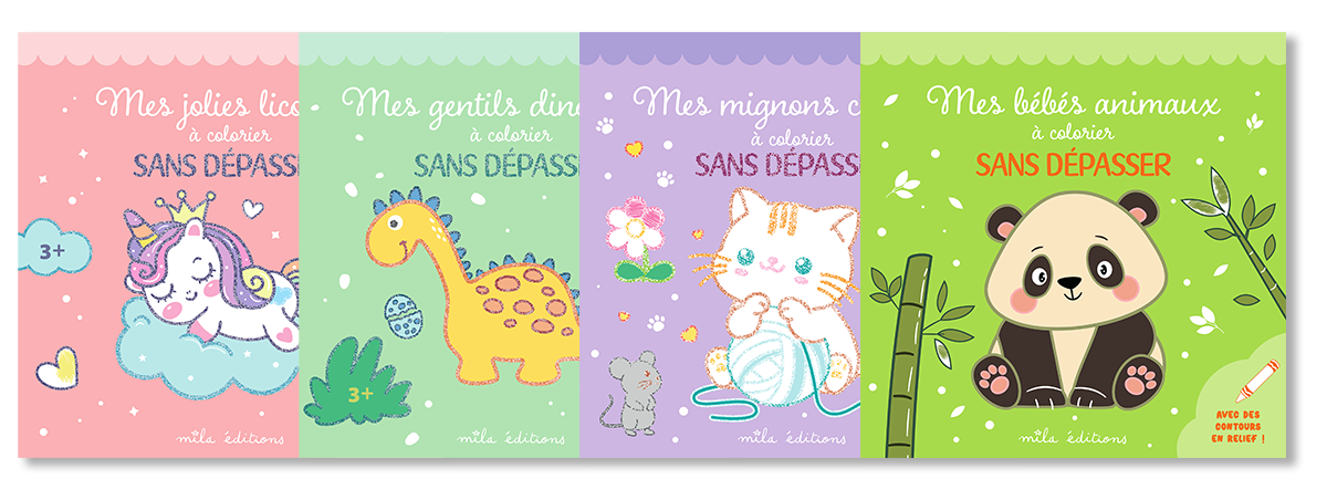 Colorier sans dépasser : des livres de coloriage aux contours en relief